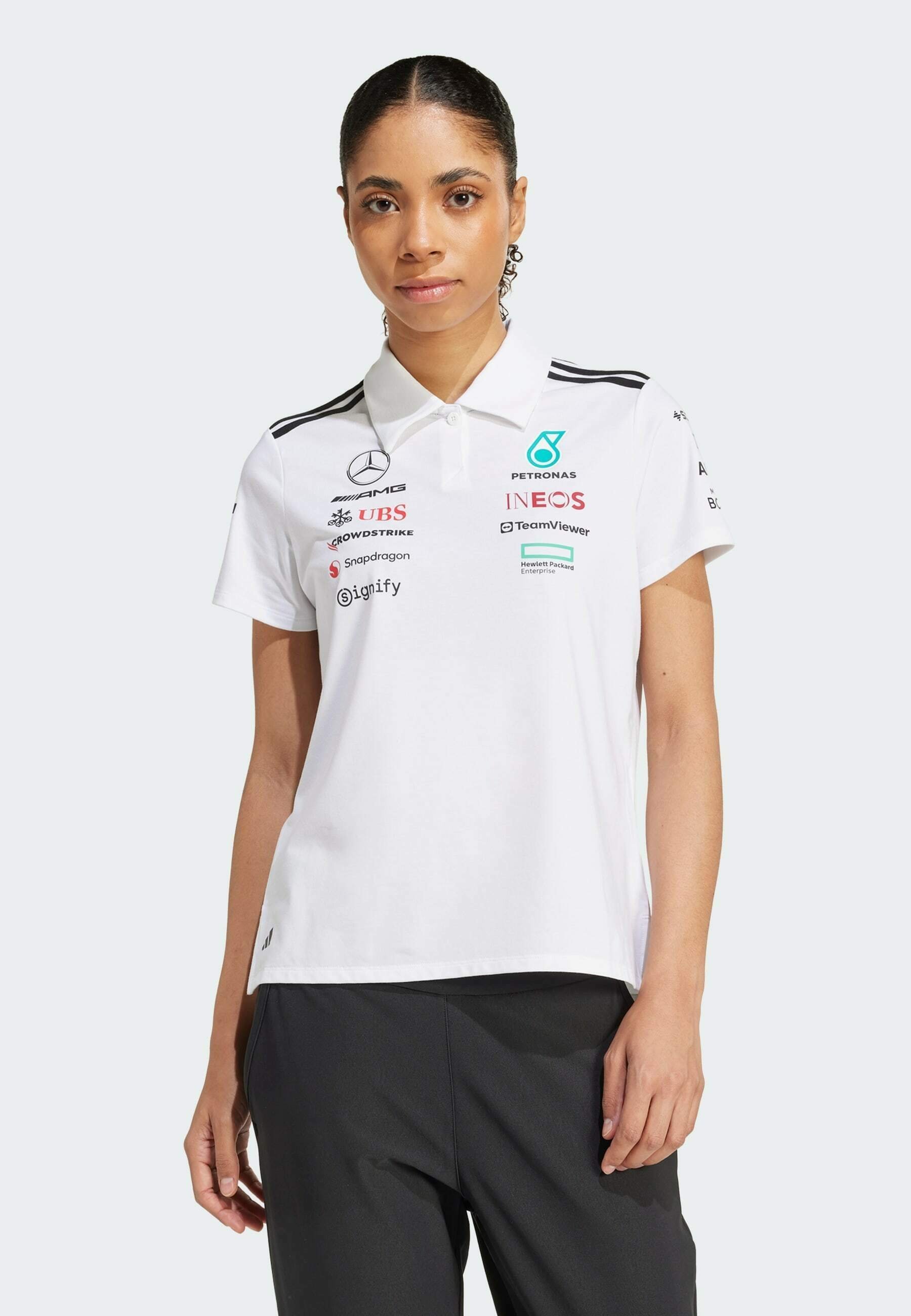 adidas Originals MERCEDES - AMG PETRONAS FORMULA ONE TEAM WITTE DAMES - Poloshirt - wit gemêleerd zwart