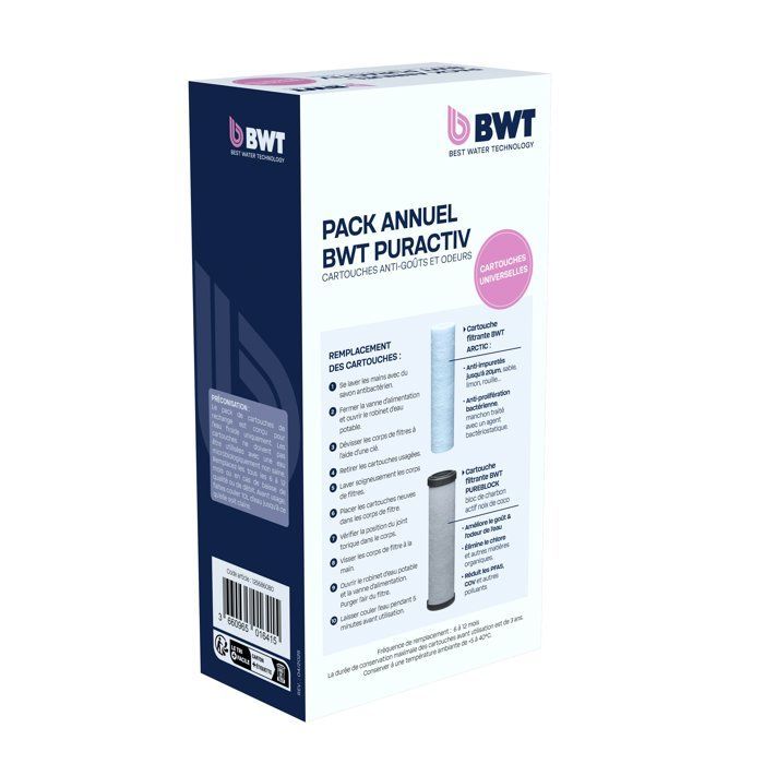 Confezione di cartucce - BWT - ARCTIC 20 µm + PUREBLOCK 10 µm - Carbone attivo - Filtrazione delle impurità