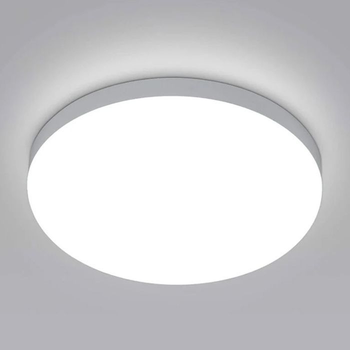 Plafonnier LED rond salle de bain : IP54, 6500K blanc froid, 30W 30cm, pour chambre/cuisine/salon