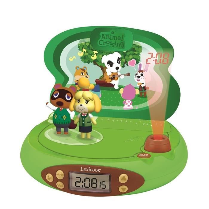 Despertador com projetor 3D e sons do Animal Crossing
