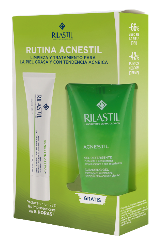 Acnestil Attiva Routine: pretpūtīšu krēms un attīrošs gels Aptiekas komplekti un iepakojumi