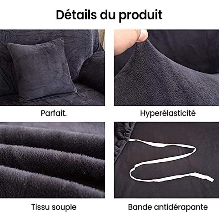 Funda elástica para sofá MERKMAK, funda de terciopelo elástica para sofá de 3 plazas, protector de muebles para sofá
