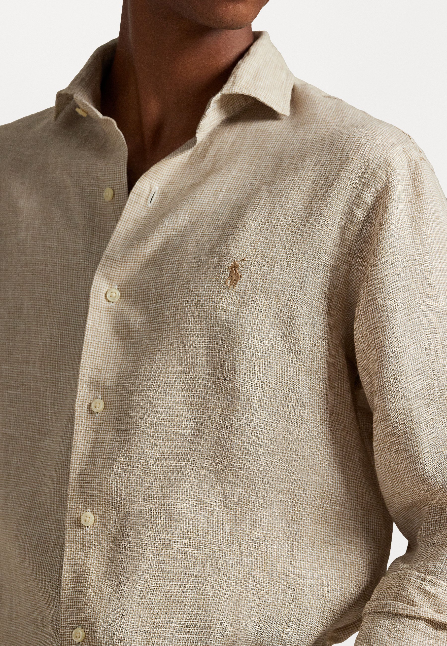 Camicia in lino Polo Ralph Lauren CUSTOM FIT - Camicia - beige costiero/bianco