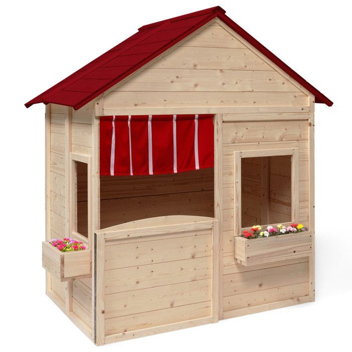 IDMARKET Maisonnette enfant en bois ADVENTURE, cabane de jeux extérieure