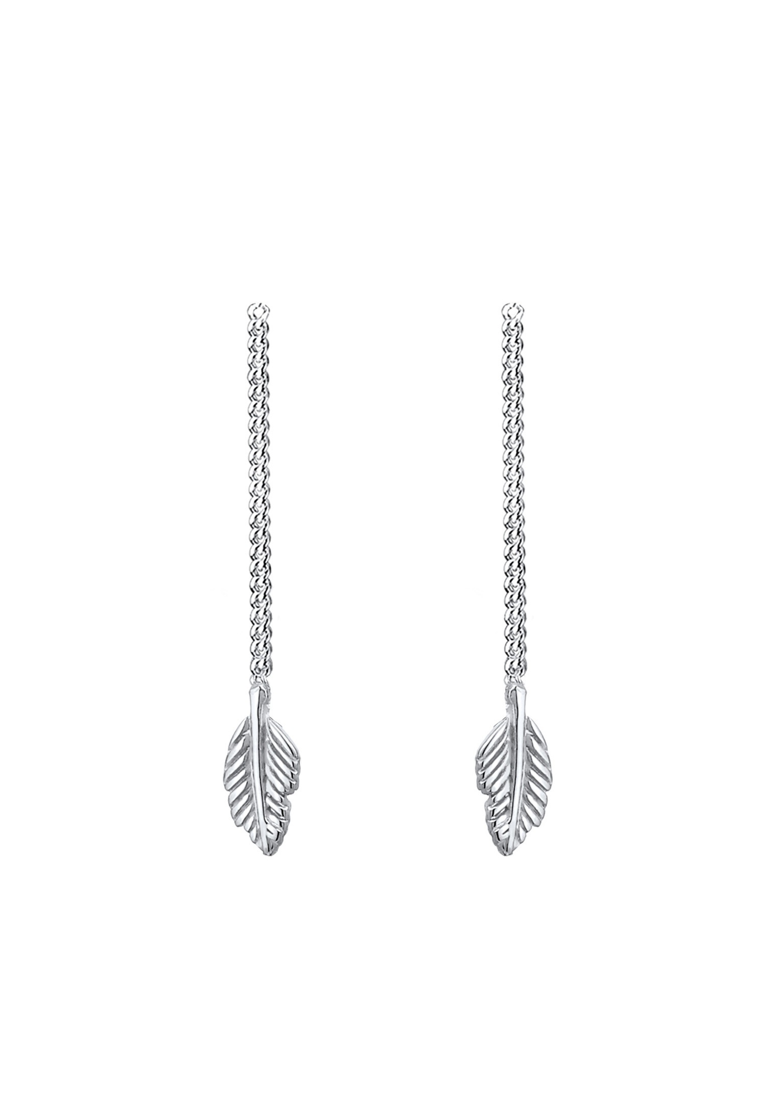 Elli Plume Pull-Through Trend Boucles d'Oreilles Femme - Argent (925/1000)