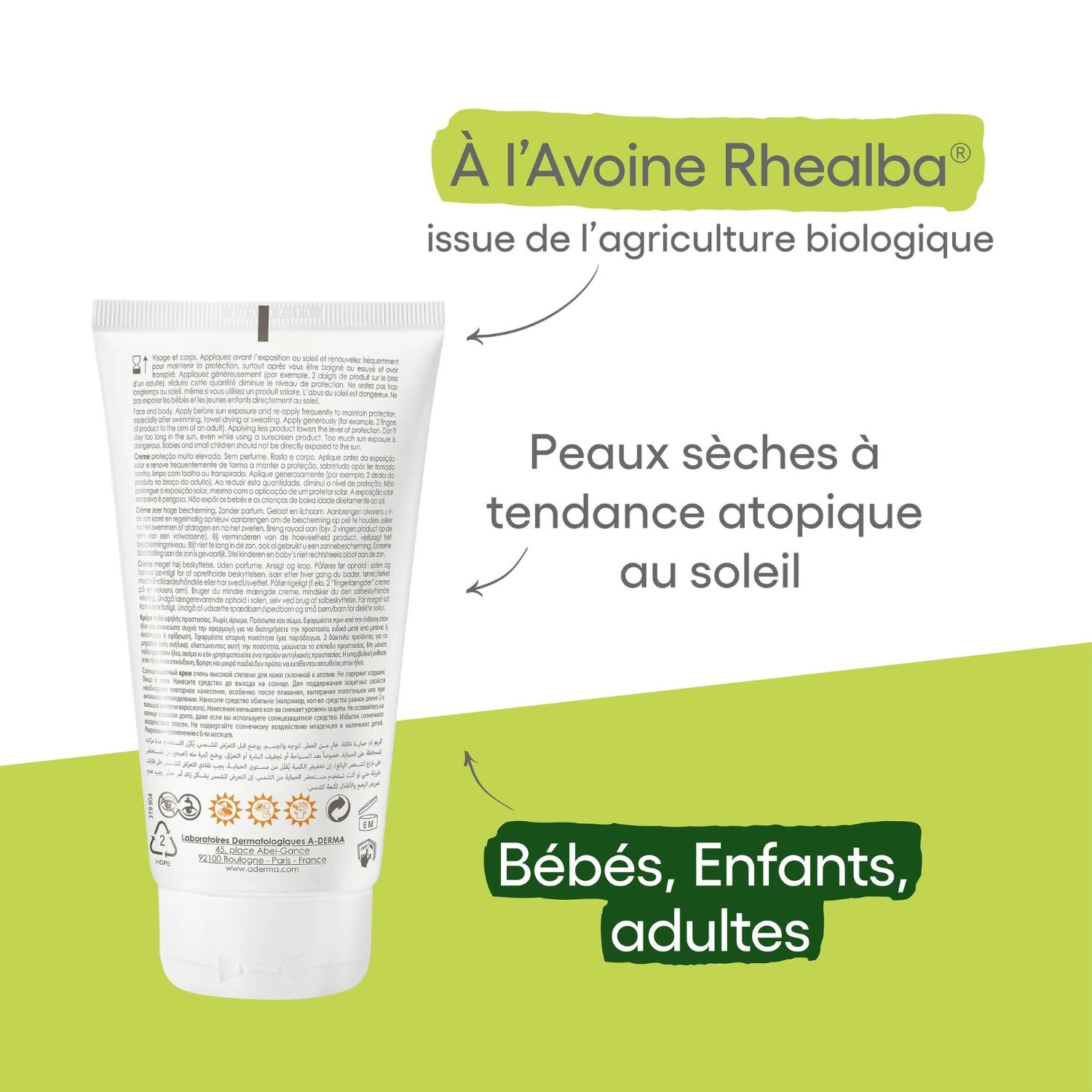 A-DERMA Crème solaire AD SPF50+