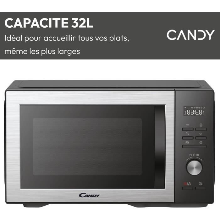 Candy Essenza CMWA32EDLB magnetronoven 1000W 32L digitaal, ontdooi- en zelfreinigingsfunctie, roestvrijstalen binnenkant, draaiplateau