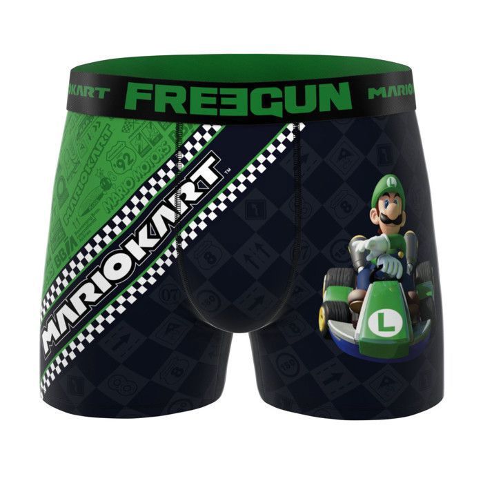 Boxer da uomo Freegun MARIO KART, intimo da uomo - Nero (confezione da 3)