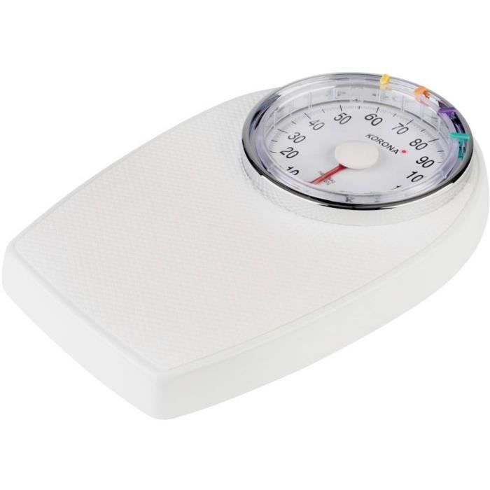 Balanza mecánica para baño - Korona - Hugo - Blanca - Capacidad de 136 kg - Analógica