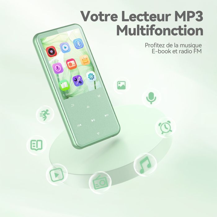 AGPTEK 64GB MP3 Player com Bluetooth 5.3, Tela Grande de 2,4