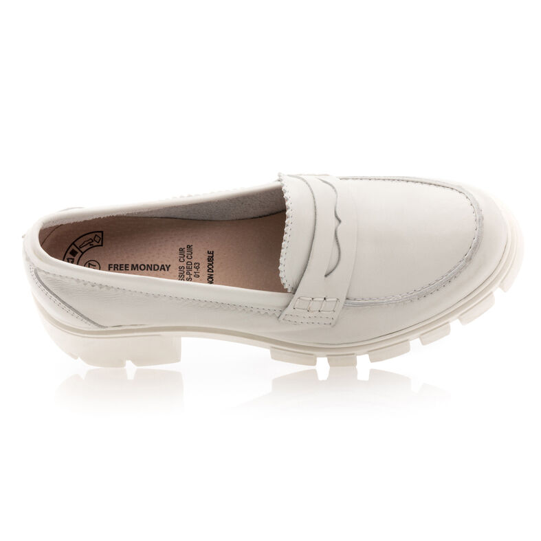 Weiße Damen-Loafer/Bootsschuhe