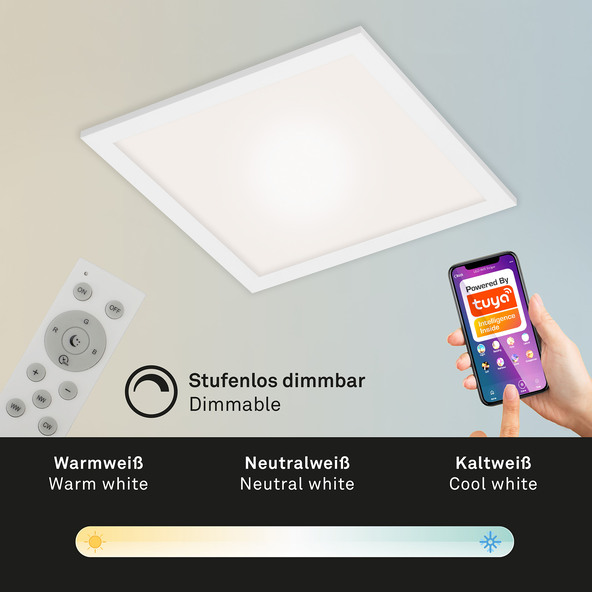 Φωτιστικό οροφής LED WiFi RGB/CCT, τετράγωνο