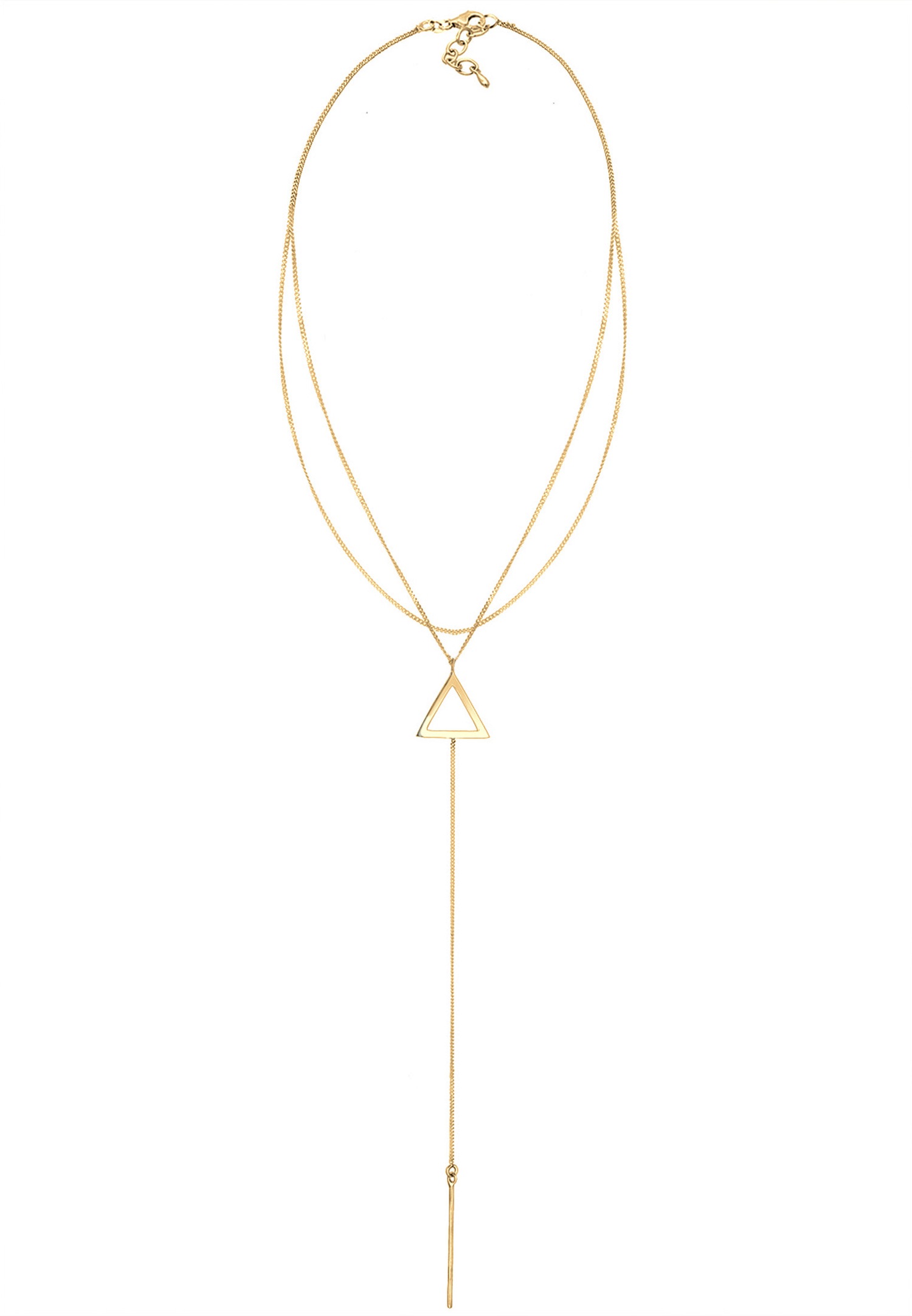Elli Femmes Choker Chaîne en Y Triangle Look Géo en Argent Sterling 925