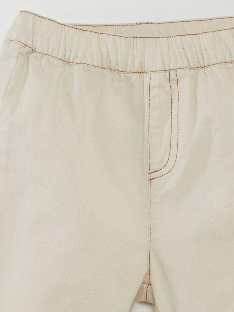 Conjunto de camiseta e calça paperbag - BEGE