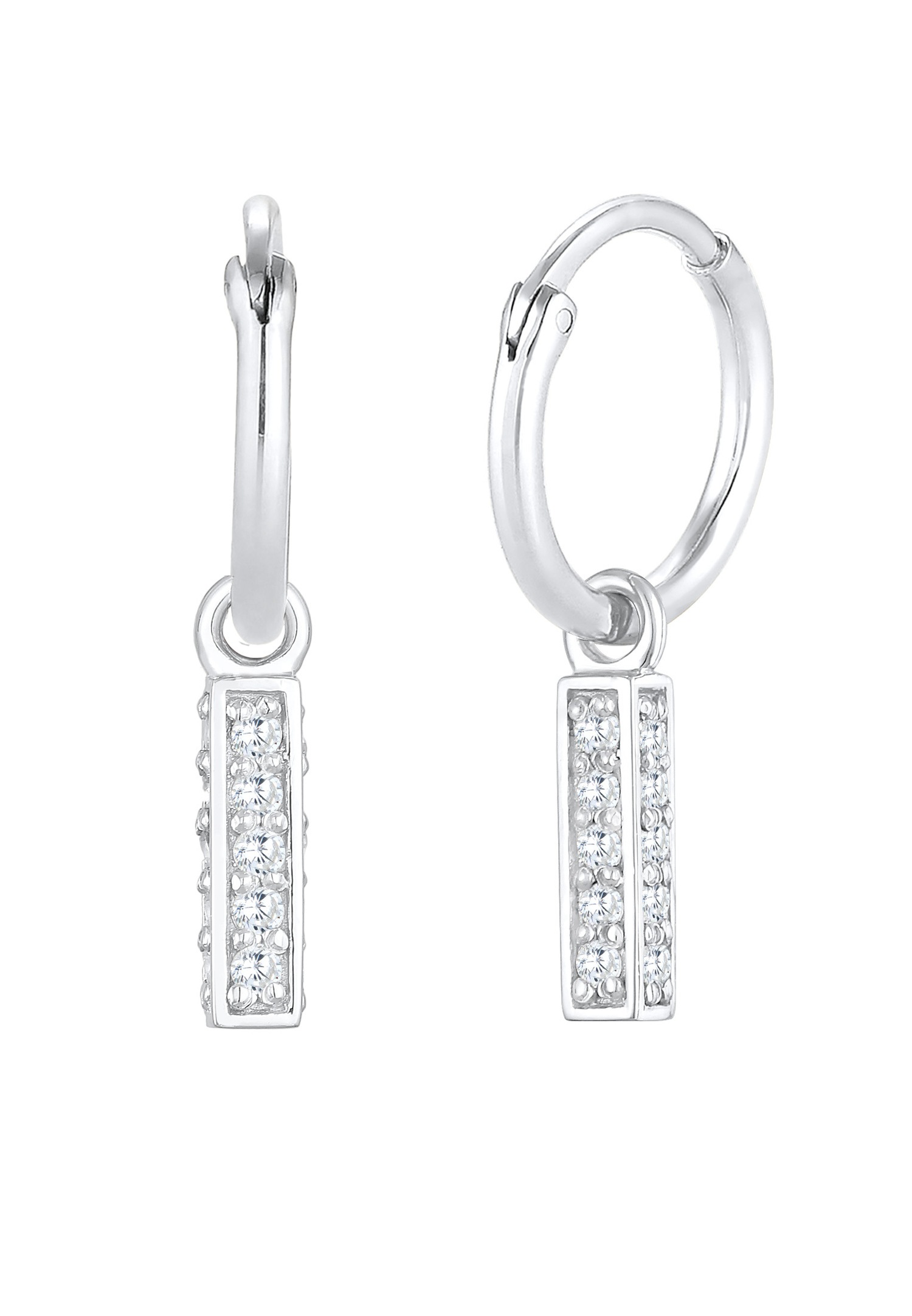 Elli PREMIUM Pendentif de tige créole pour femme élégant avec cristaux de zirconium en argent sterling 925