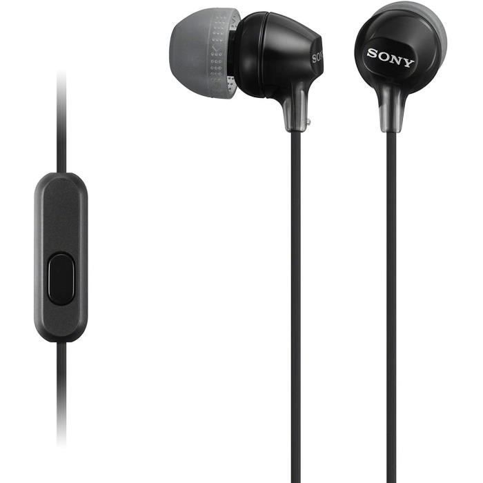 Auriculares intrauditivos Sony MDR-EX15APB con micrófono - Negro