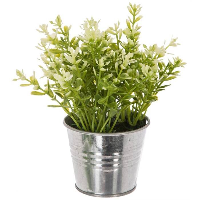 Atmosphera - Artificial plant in zinc pot H17 D, 8 x H, 17 cm Ferns