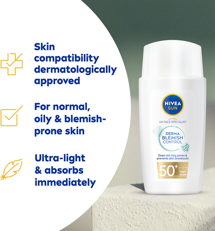 NIVEA SUN Derma Skin Clear sejas saules aizsargkrēms problemātiskai ādai
