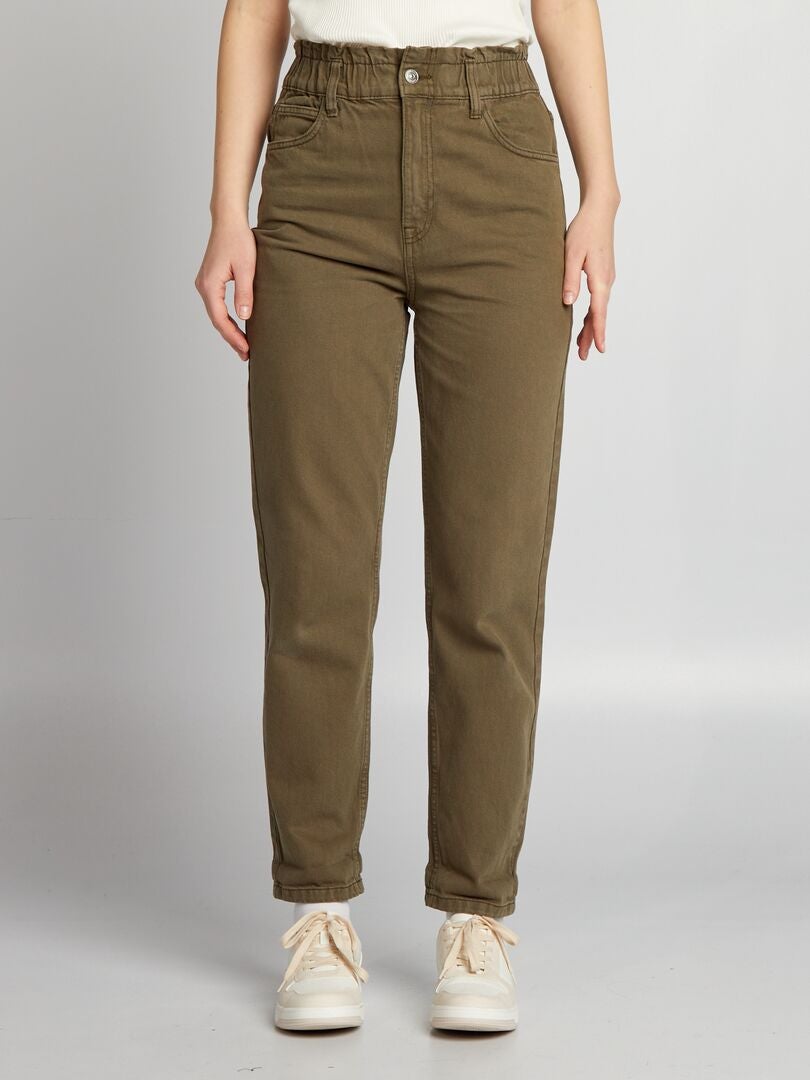 Paperbag jeans - kaki