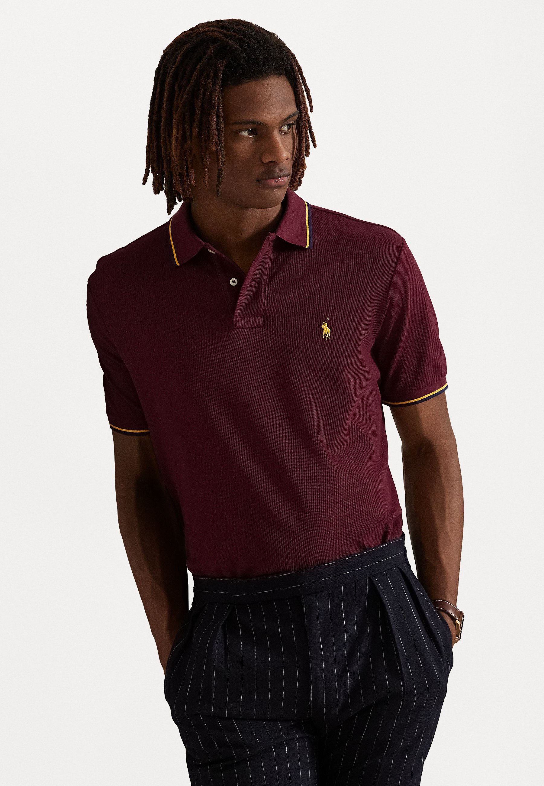 Polo Ralph Lauren CUSTOM SLIM FIT MESH POLOSHIRT - Poloshirt - klassiek wijnrood