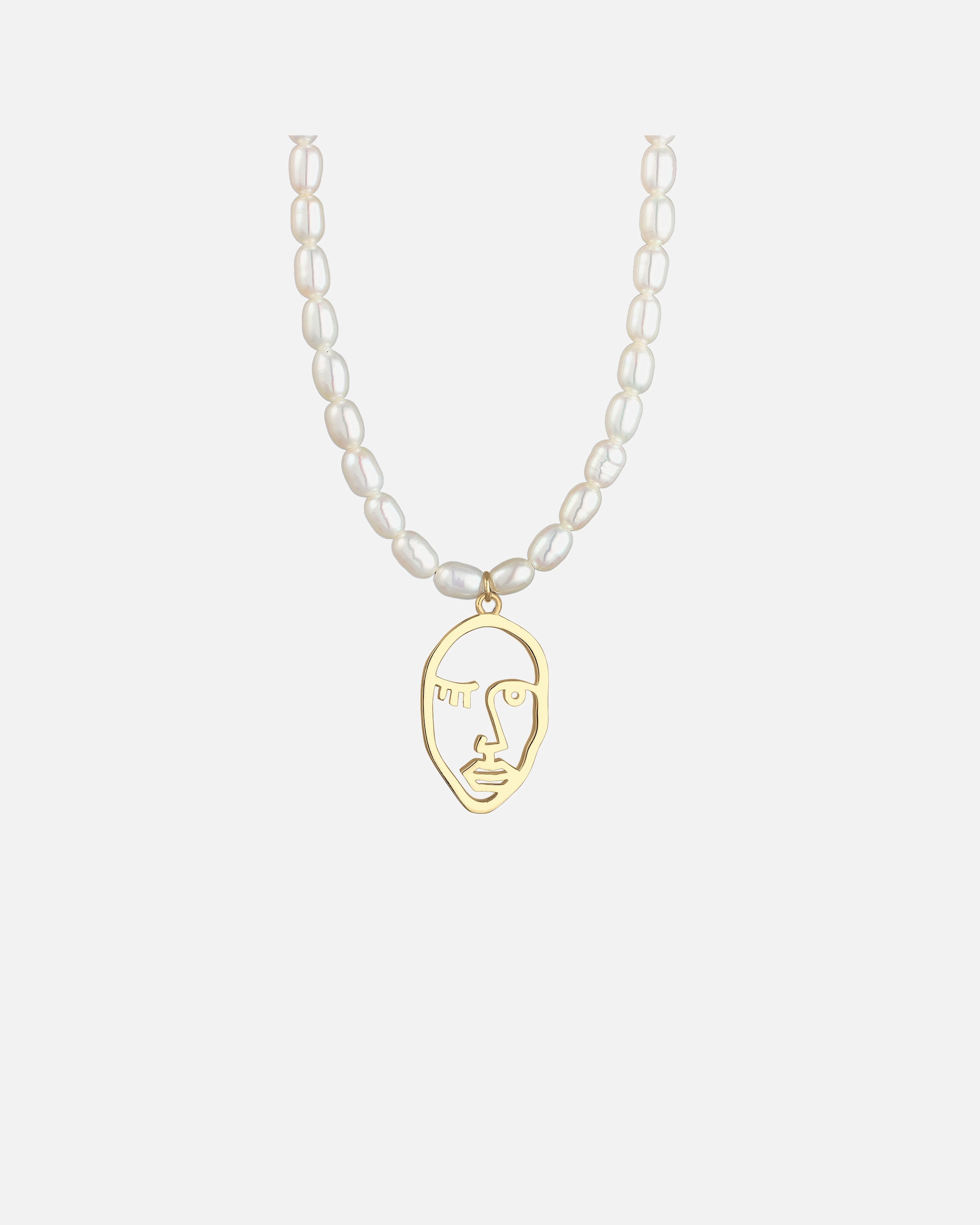 Elli PREMIUM Clin d'œil Visage Filigrane Perles de Culture d'Eau Douce Femme Plaqué Or Argent (925/1000)