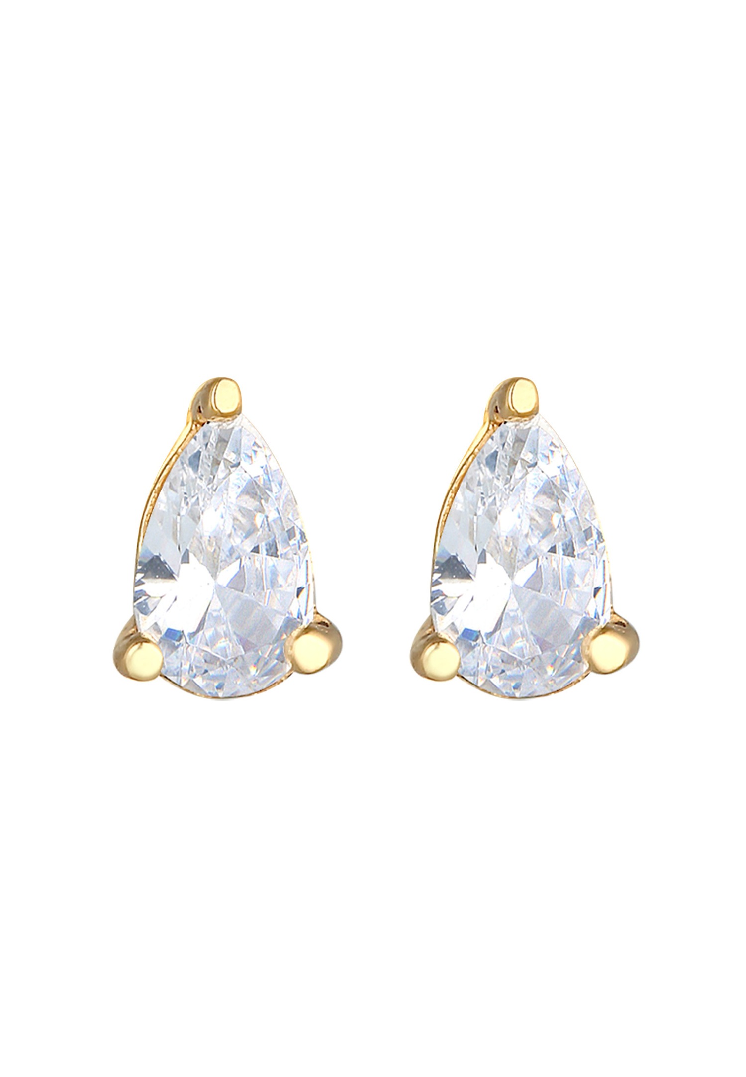 Elli Clous d'oreilles pour femmes Elegant Classic avec cristaux de zirconium en argent sterling 925 plaqué or