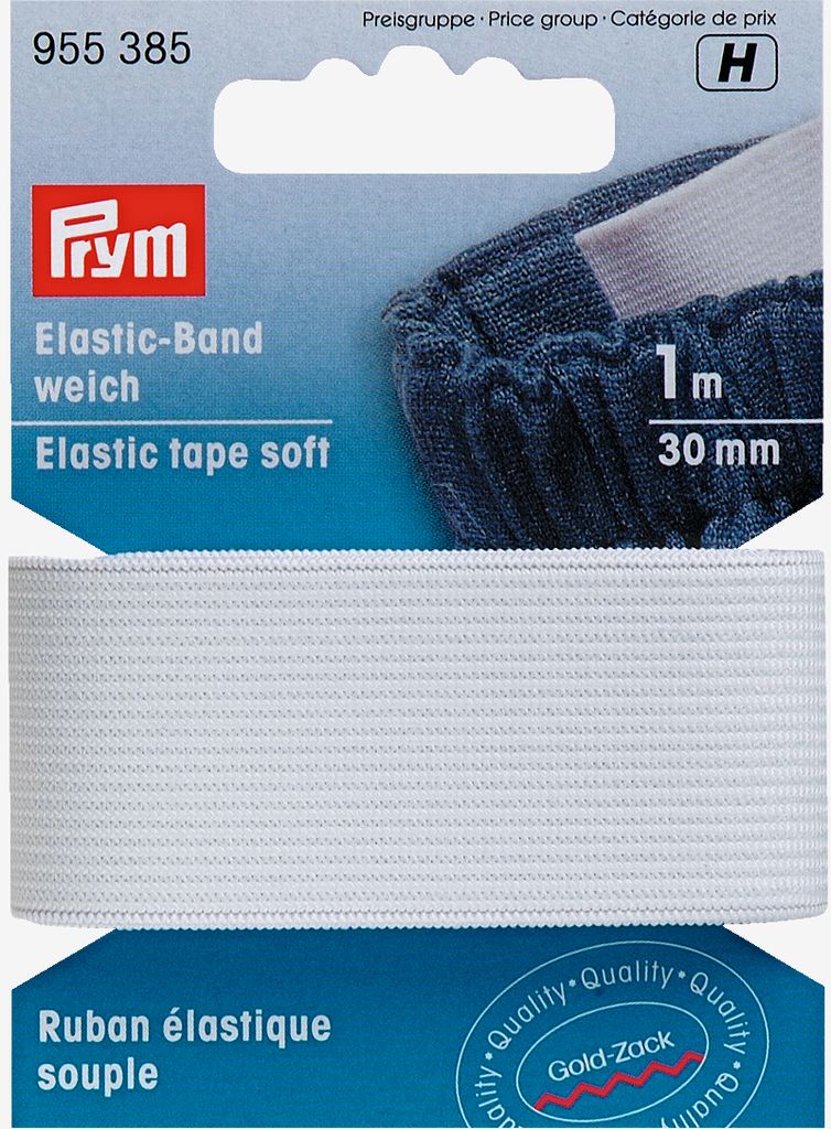 Mehak elastični trak 30 mm 1 m/pakiranje bele barve