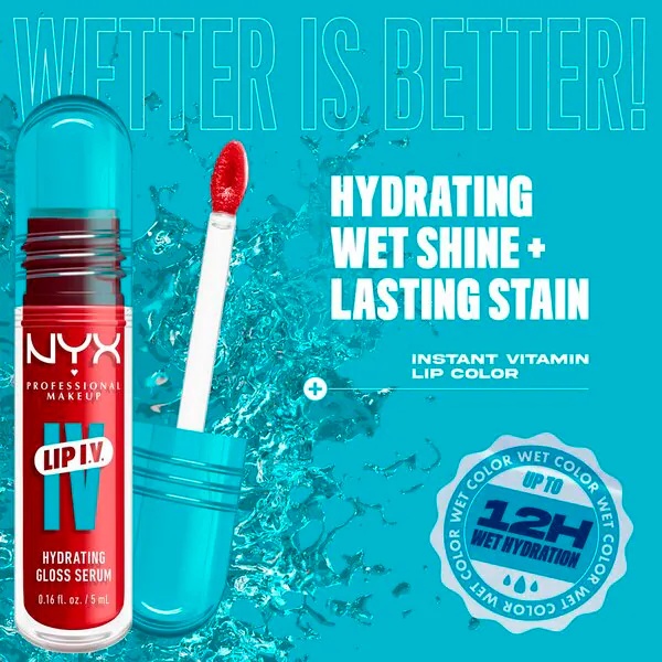 NYX Professional Makeup Lip IV 11 Red-y.Set.Wet Hydraterende lūpų blizgis