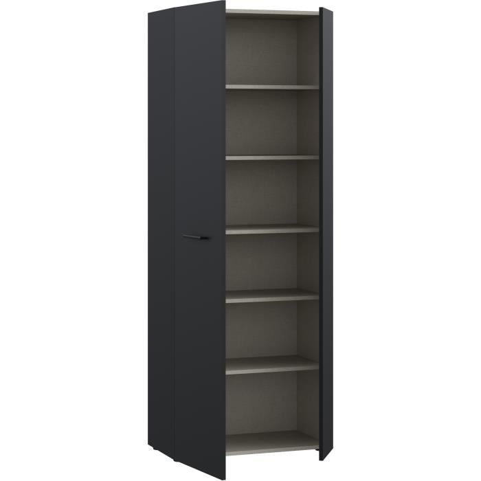 Armario de almacenamiento - Negro - Ancho 68,7 x Profundidad 36,5 x Alto 181,1 cm