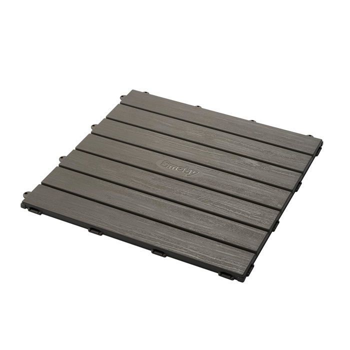 Smoby - Set di 6 piastrelle - Pavimentazione per casetta da gioco - Resistente ai raggi UV - 45x45 cm - Effetto legno - Plastica riciclata al 100% - Prodotto in Francia