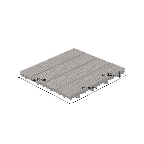 WPC-Holzfliesen BAVARO, 1 m², antraciet