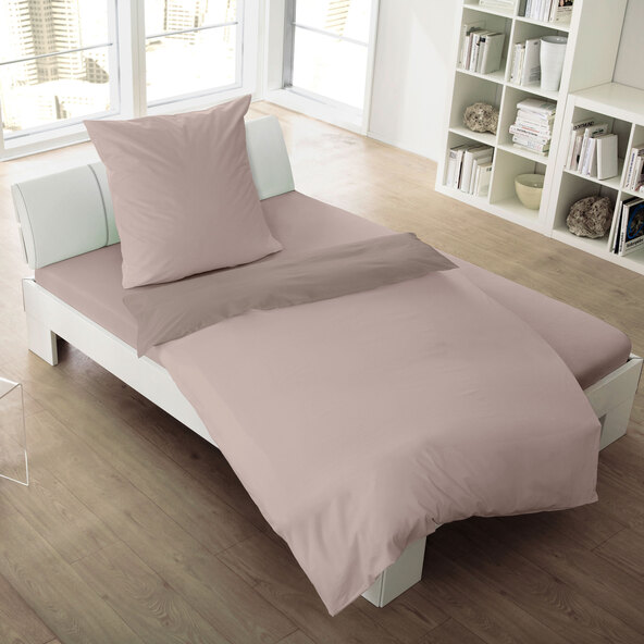 Luxe satijnen beddengoed, 135 x 200 cm, beige
