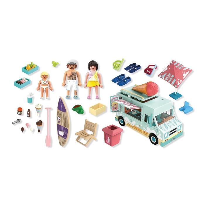 Playmobil 71904 Camioncino dei gelati e 3 personaggi, Vacanza al mare My Life, Design retrò anni '50, 101 pezzi, Età 4+