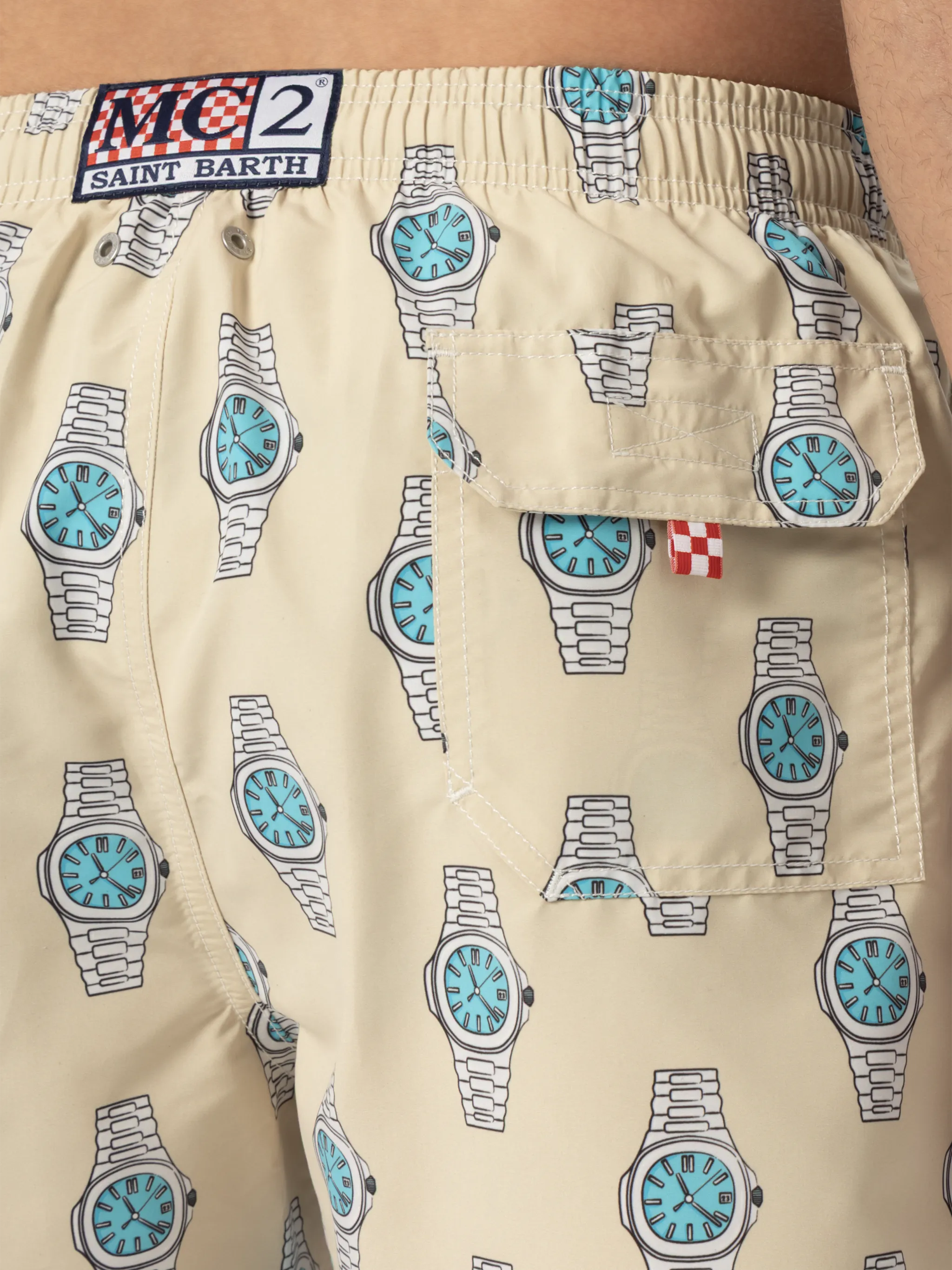 Gustavia midi-badpak met horlogeprint