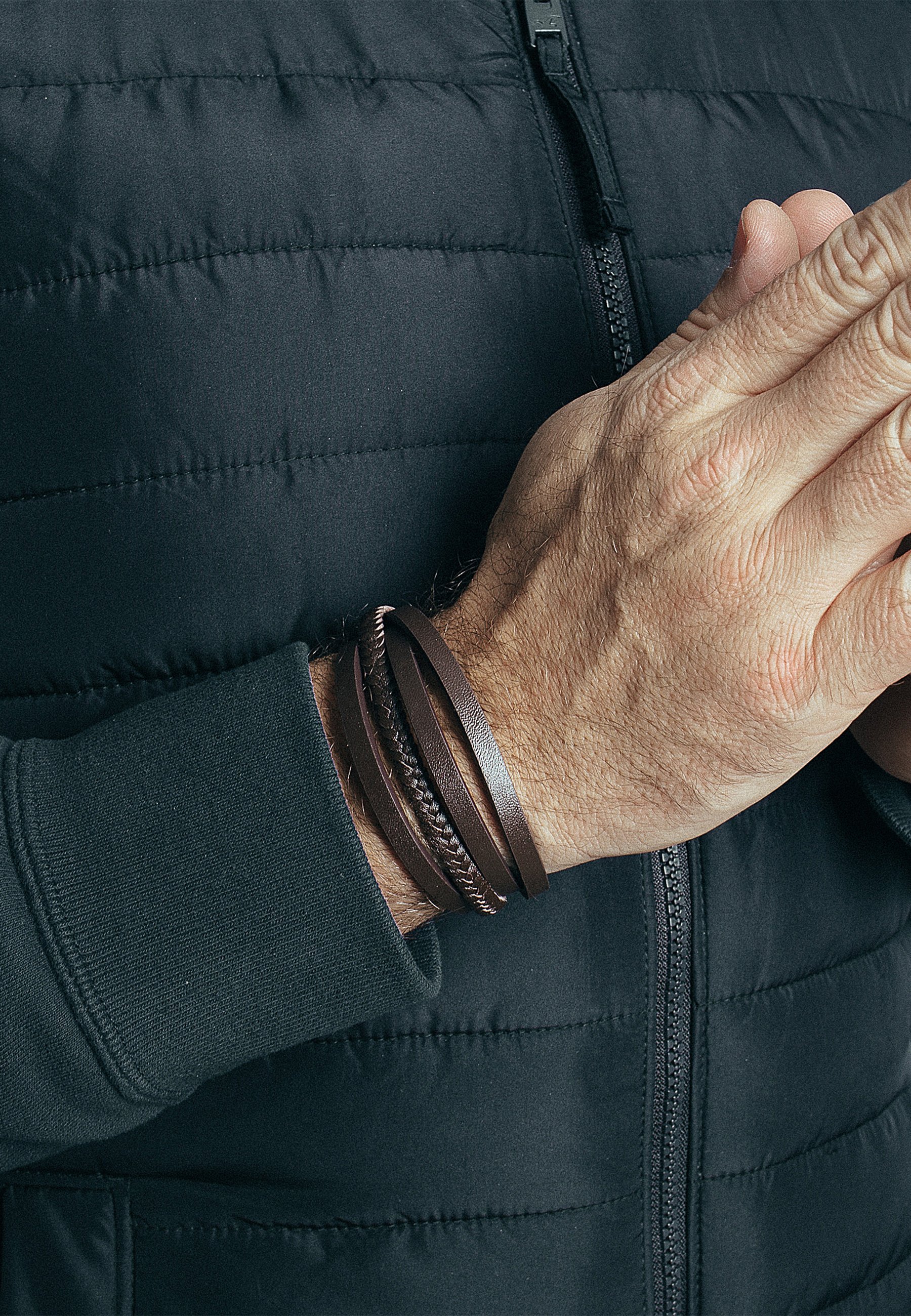 Akitsune PATHFINDER - Armband - zwart/bruin