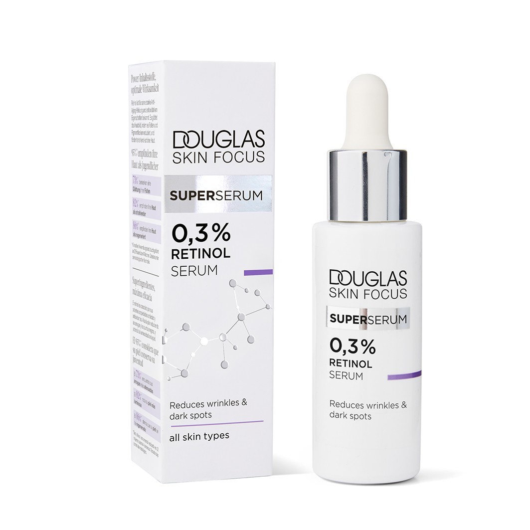 „Douglas Collection“ senėjimą stabdantis serumas „Skin Focus“ 0,3 % retinolio serumas – 30 ml