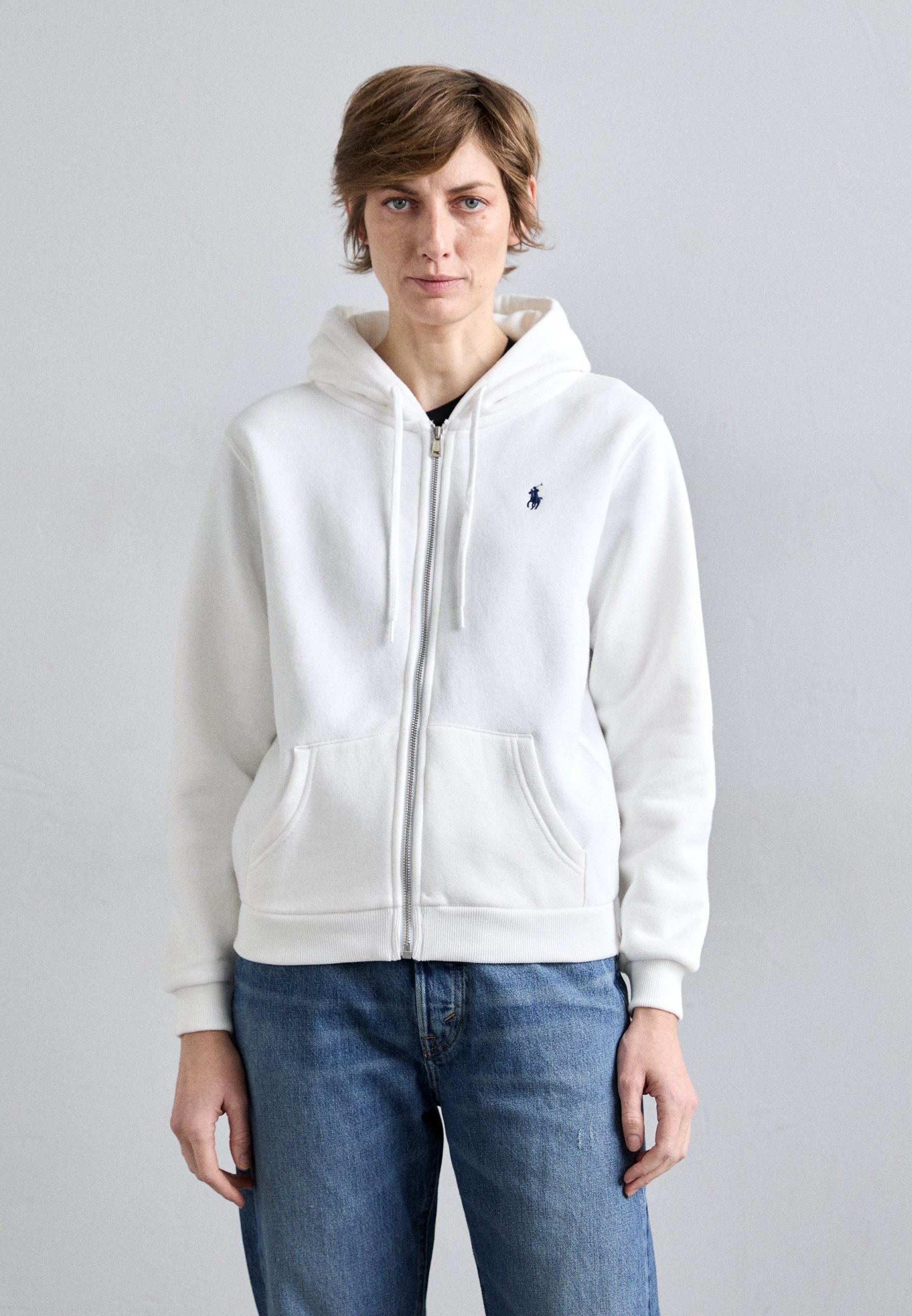 FULL ZIP HOODIE - Mikina na zip - white