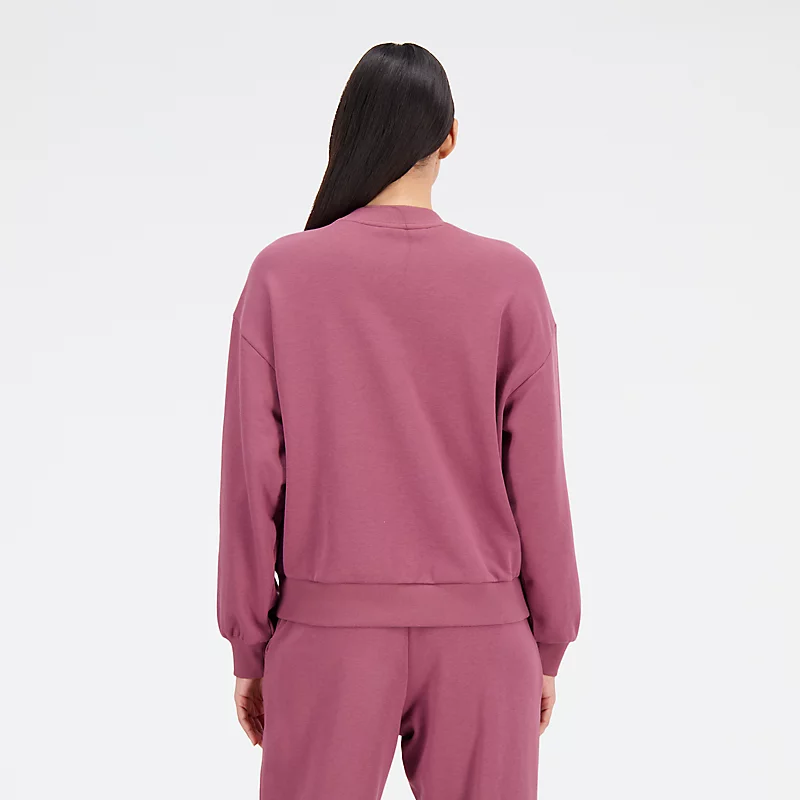 Femme Essentials Varsity Fleece Crew Sweatshirt – Gewassen bordeauxrood