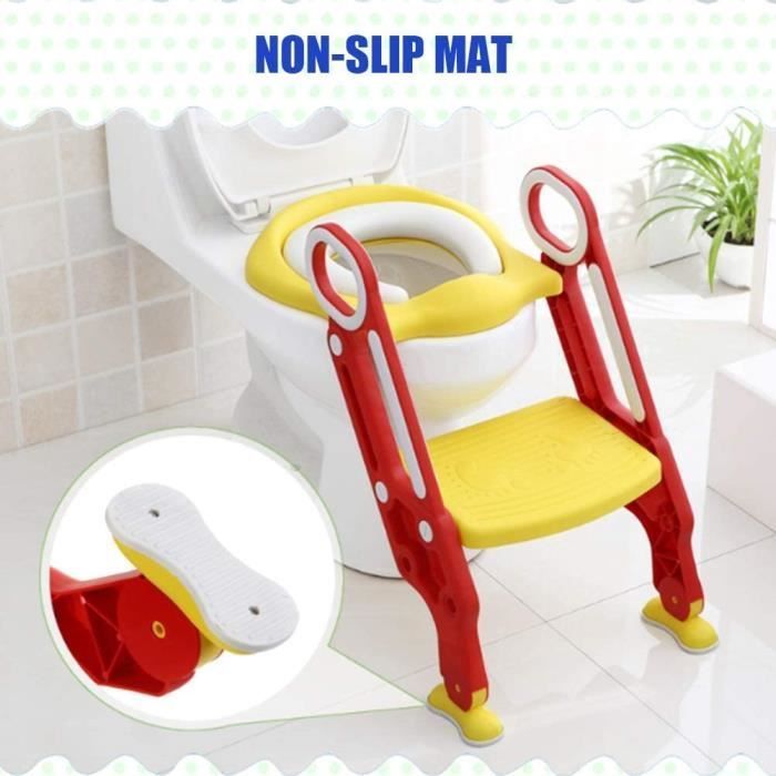 enfant chaise de toilette pliable et réglable escalator wc bébé doux rondelle de siège 4 couleurs (color : pink)