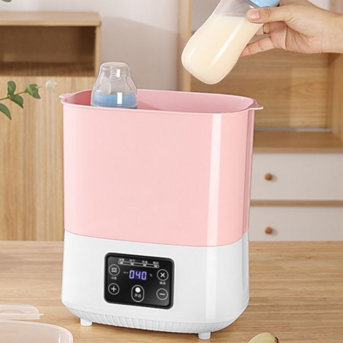 Sterilizzatore per biberon, display a LED, capacità otto biberon, funzione di riscaldamento, rosa