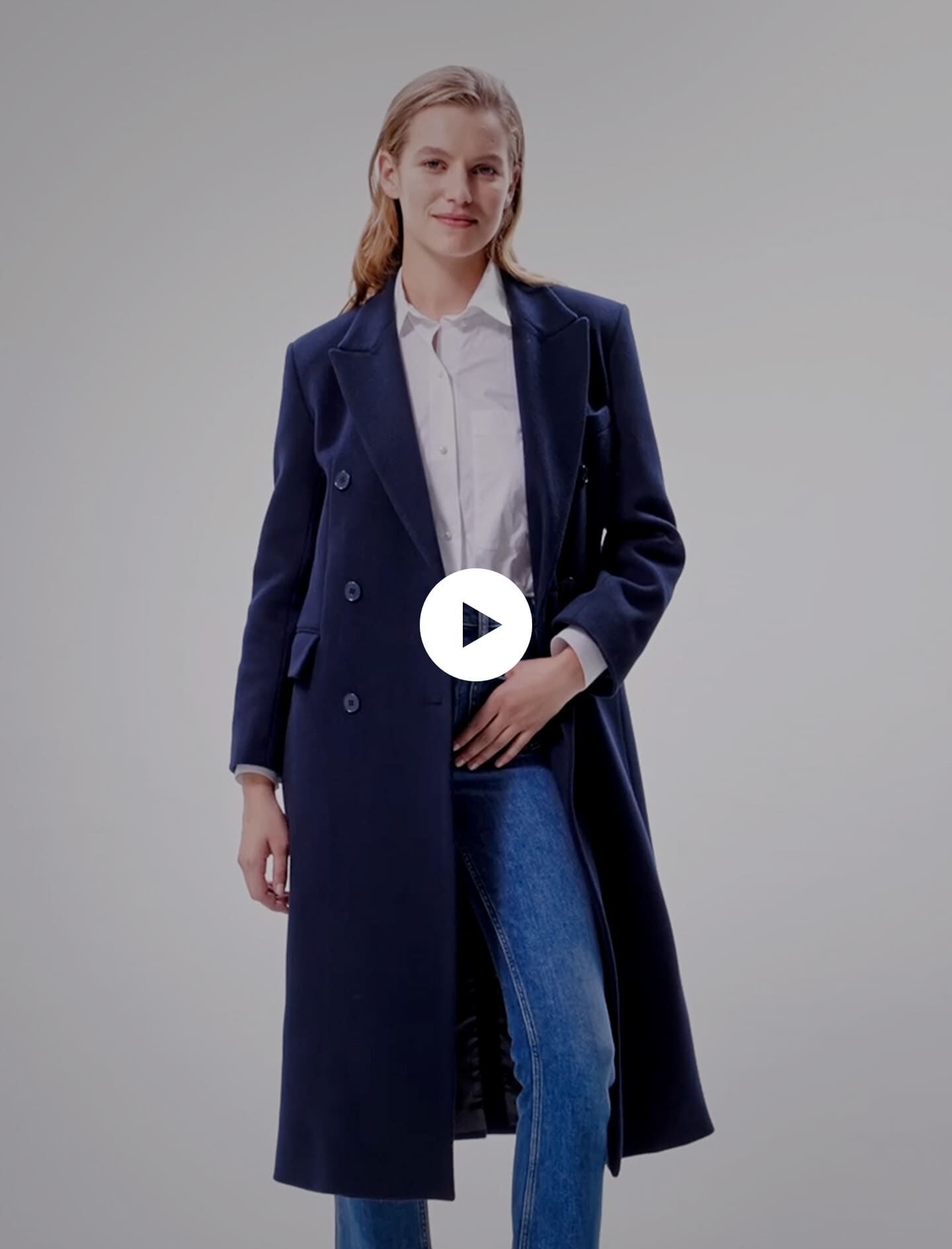 Lange jas - Marineblauw