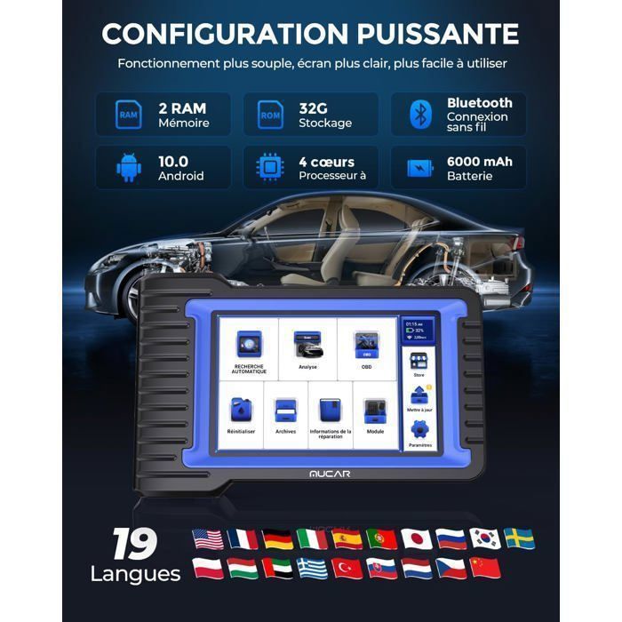 Strumento di diagnostica per auto - BAZARLAND30 - VO7 - Aggiornamenti gratuiti - Scansione bidirezionale - Oltre 28 servizi