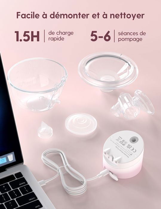 Momcozy S12 Pinky Pro Tragbare elektrische Milchpumpe, 24 mm, 2er-Pack