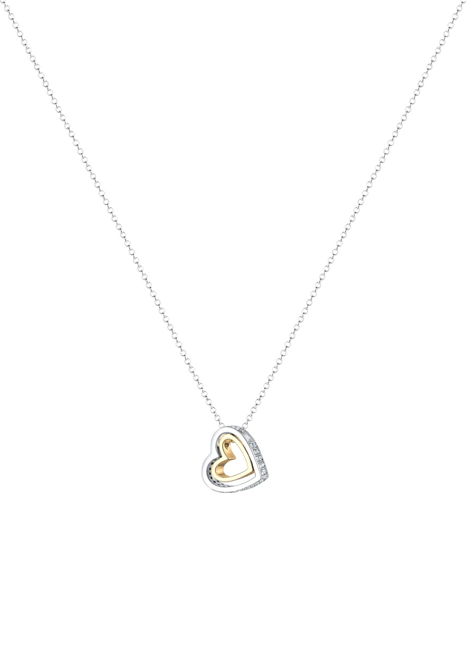 Elli Femmes pendentif cœur fiançailles cristaux en argent sterling 925