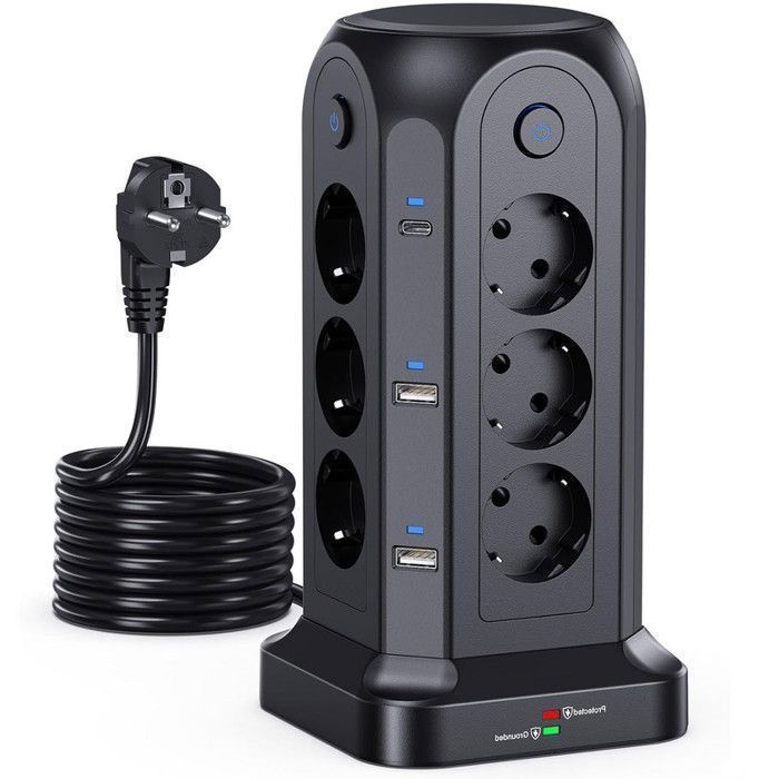 BYONDSELF Power Strip - 4000W - 12 Outlets - 4 USB Ports - 2 Type-C Ports