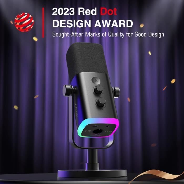 USB/XLR Dynamic Microphone - FIFINE - RGB Cardioid - Gaming - Podcasting - Broadcasting