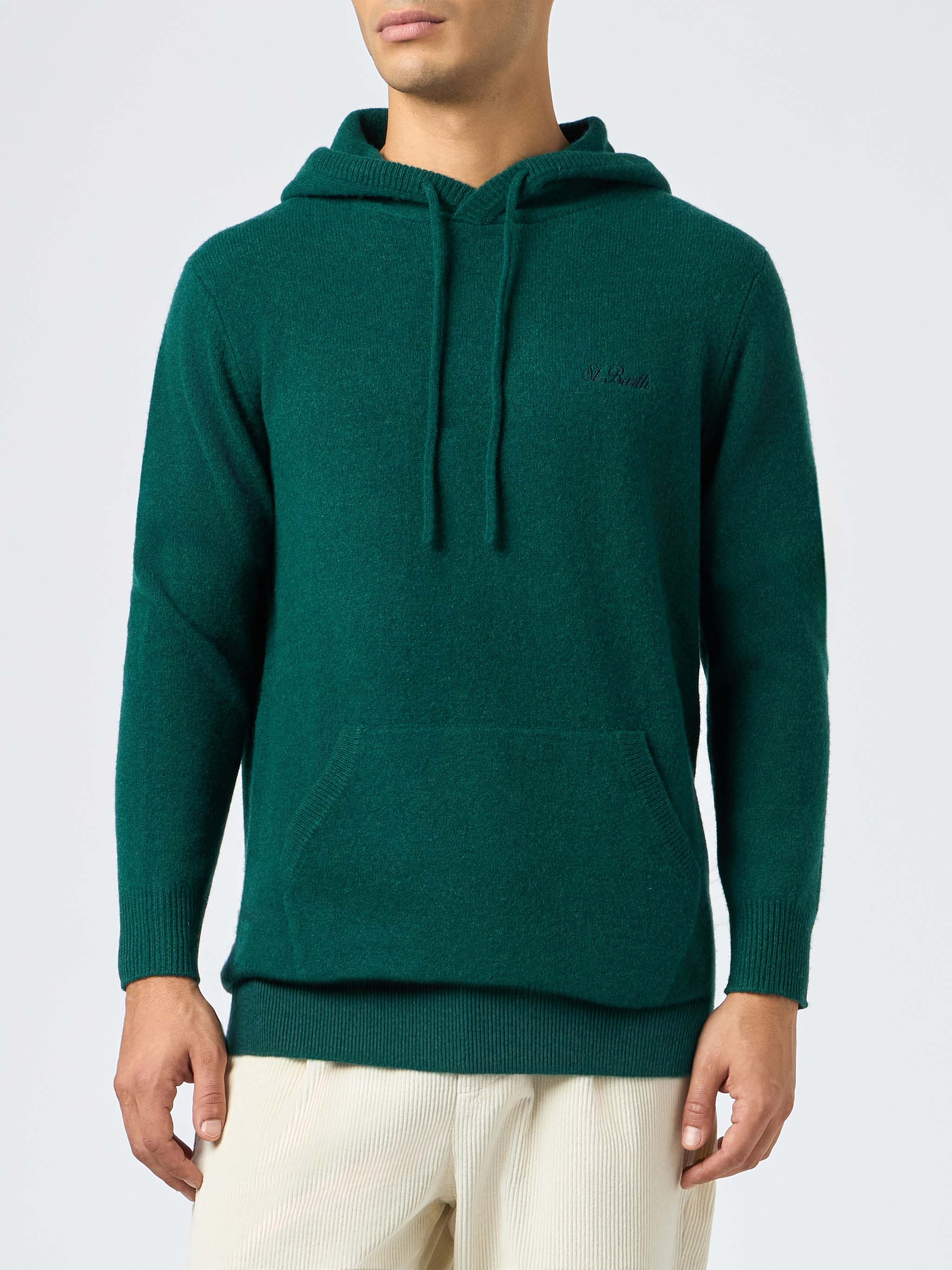Mahony herentrui met capuchon in groene Engelse stijl