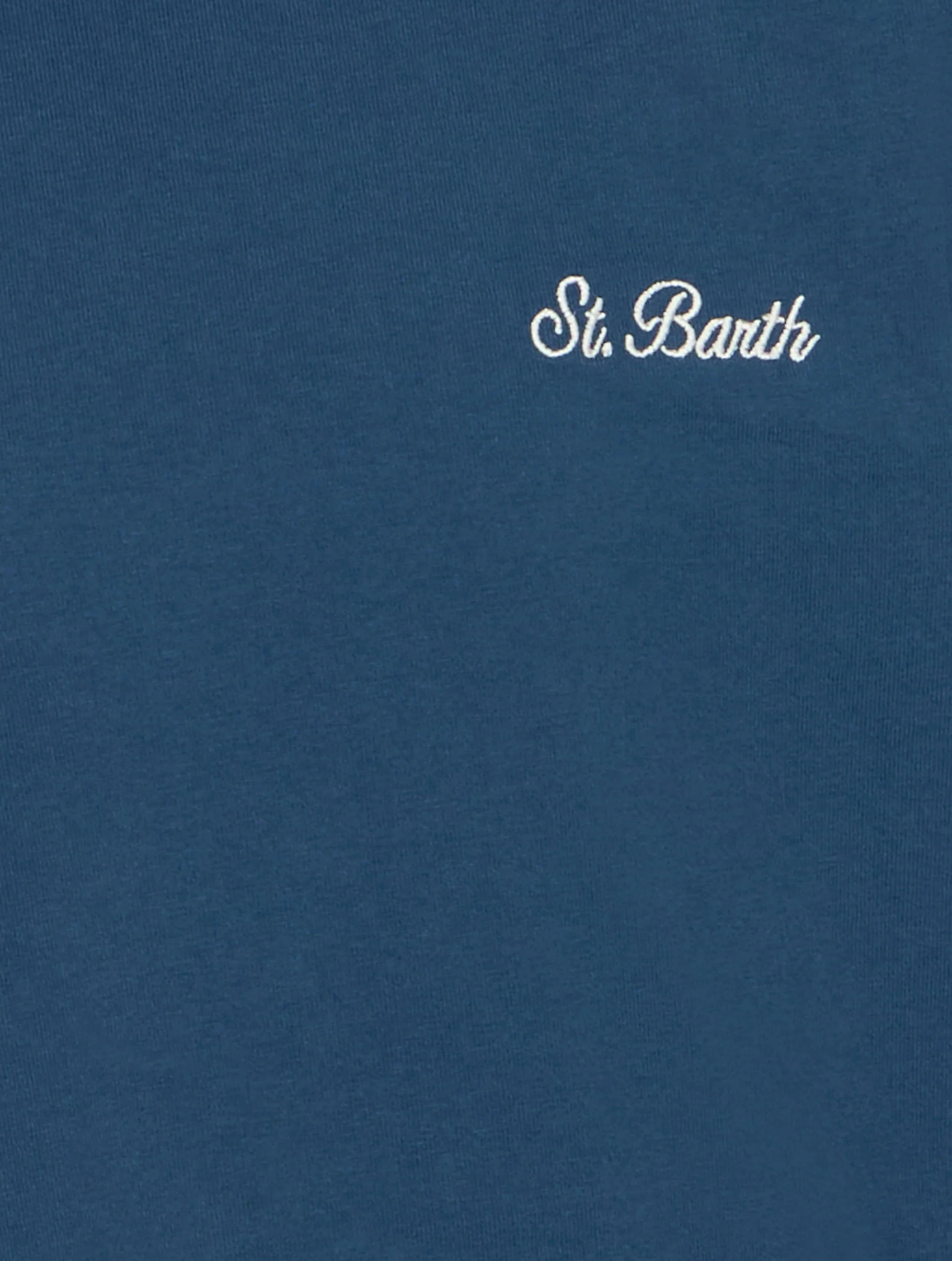 T-shirt da bambino Dover in jersey di cotone blu navy con ricamo St. B