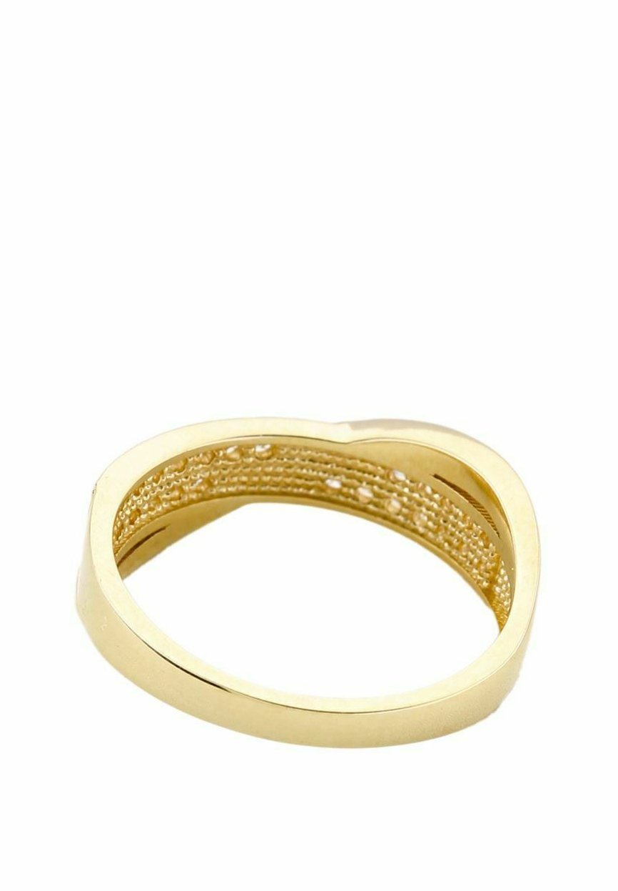 Bague DIAMANT L'ÉTERNEL 9 CARATS AVEC PIERRES CZ, DESIGN BAISER - couleur or jaune