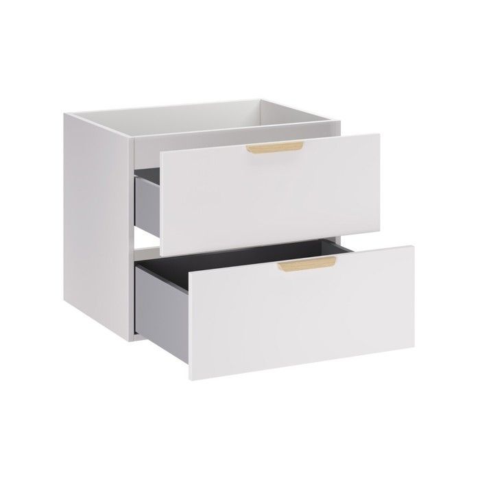Ensemble meuble et deux vasques Wiki 120 cm ASTER blanc avec plan en chêne
